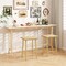 25.5 Inch Bar Stools Set of 2 with Footrest-Natural - 17.5" x 14" x 25.5" (L x W x H)